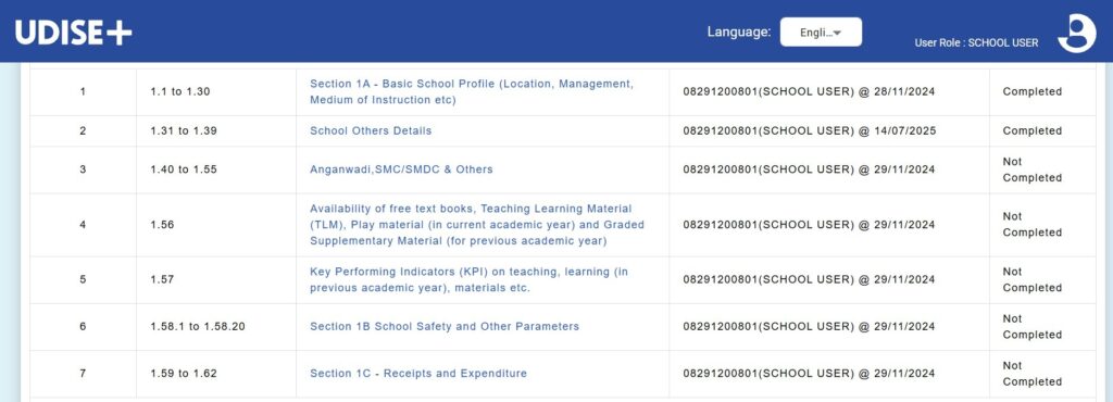 UDISE School Profile And Facilities